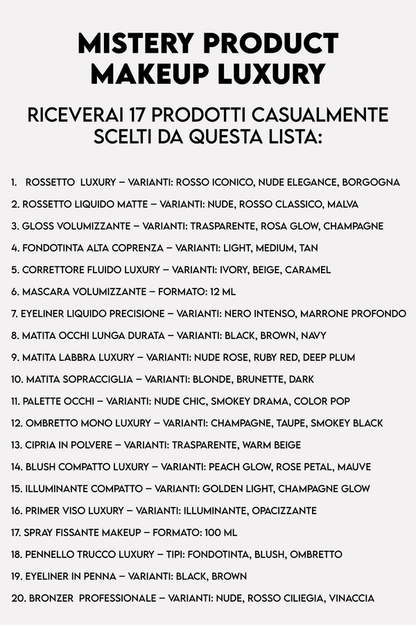 Mystery Box Speciale Make Up Luxury | 17 prodotti a sorpresa (valore 350€ o più)