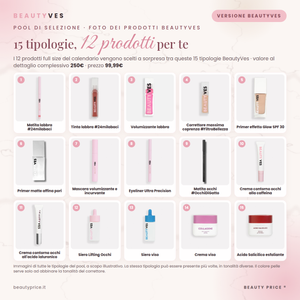 Versione BeautyVes: le 15 tipologie di prodotti make up e skincare tra cui vengono scelti i 12 prodotti full size