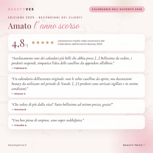 Recensioni dell'edizione 2025 del Calendario dell'Avvento Beauty: valutazione media 4,8 su 5