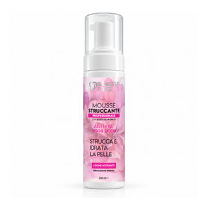 Mousse struccante viso e occhi Beauty Price Cosmetics 200 ml con acido ialuronico, flacone con dosatore e tappo trasparente
